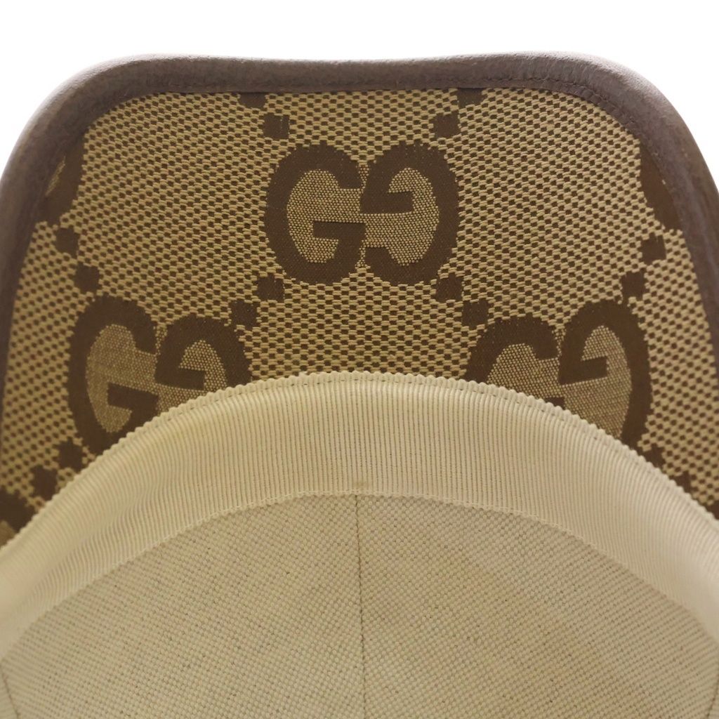 Gucci Jumbo GG Pattern Canvas Baseball Cap Hat Beige — view 6