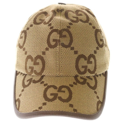 Gucci Jumbo GG Pattern Canvas Baseball Cap Hat Beige — view 4