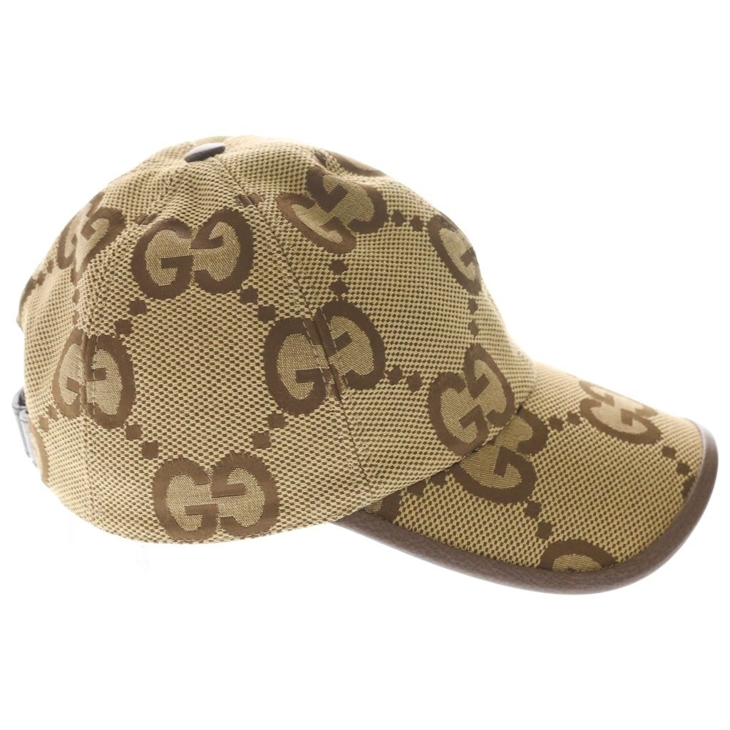 Gucci Jumbo GG Pattern Canvas Baseball Cap Hat Beige — view 3