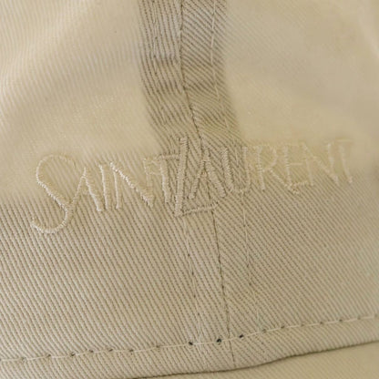 Saint Laurent New Era Paris Logo Embroidery 6 Panel Baseball Cap Hat Beige — view 5