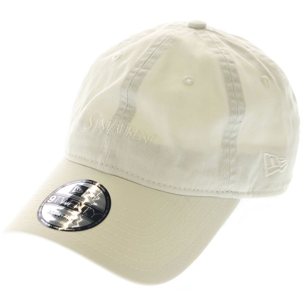 Saint Laurent New Era Paris Logo Embroidery 6 Panel Baseball Cap Hat Beige