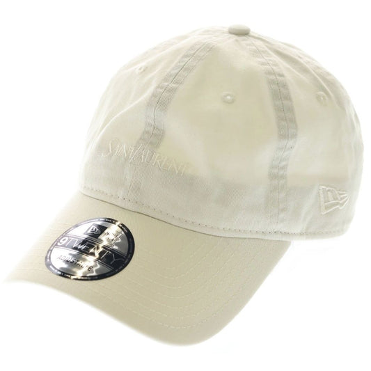 Saint Laurent New Era Paris Logo Embroidery 6 Panel Baseball Cap Hat Beige