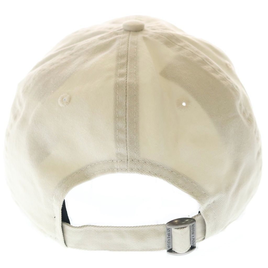 Saint Laurent New Era Paris Logo Embroidery 6 Panel Baseball Cap Hat Beige — view 2