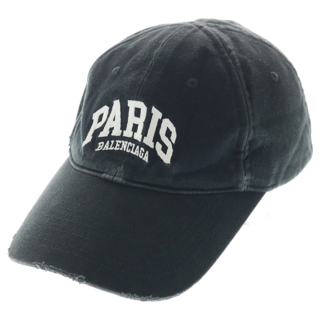 Balenciaga Cities Paris Cap Logo Embroidery Baseball Cap Hat Black