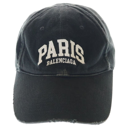 Balenciaga Cities Paris Cap Logo Embroidery Baseball Cap Hat Black — view 4