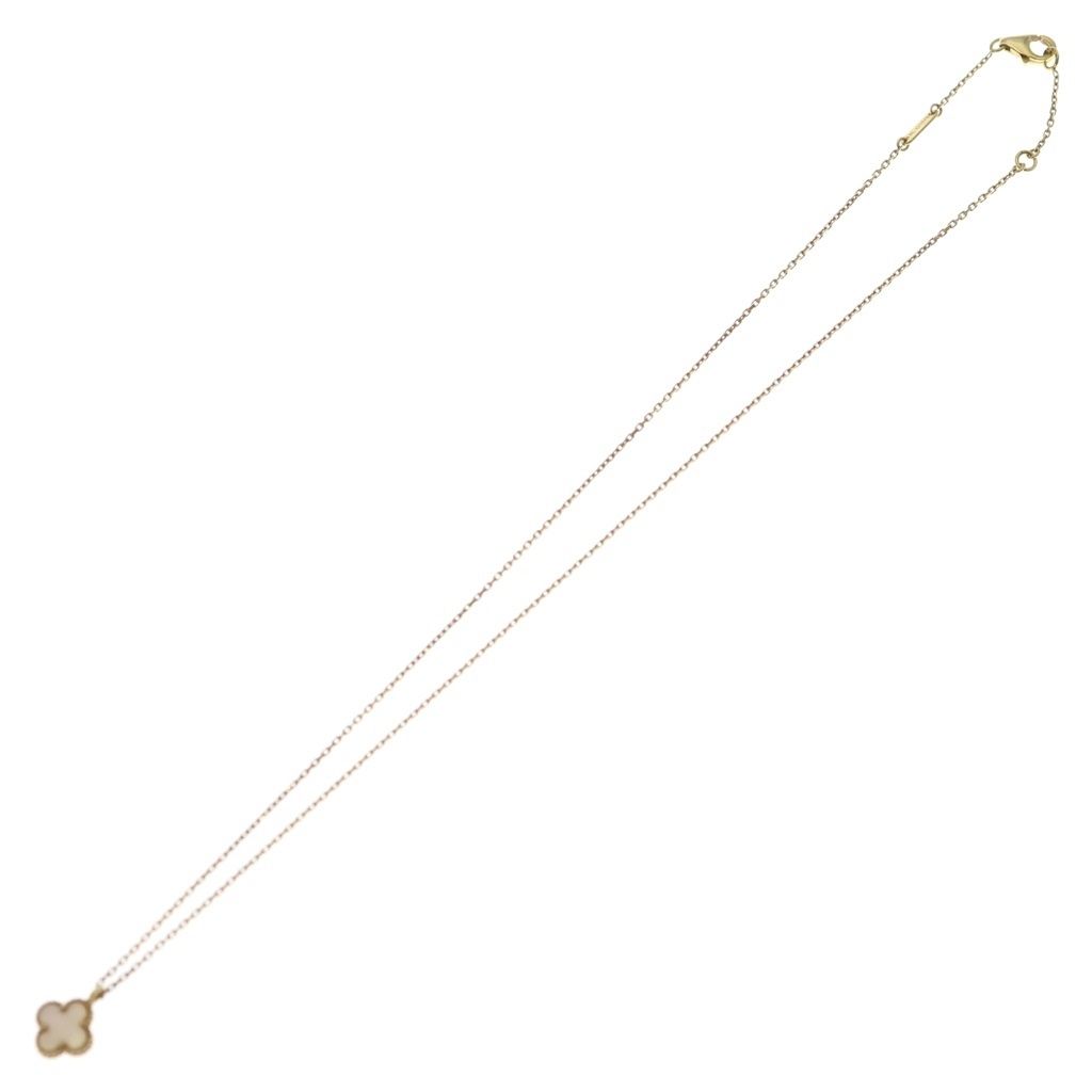 Van Cleef & Arpels Sweet Alhambra Mother of Pearl Pendant Chain Gold — view 2
