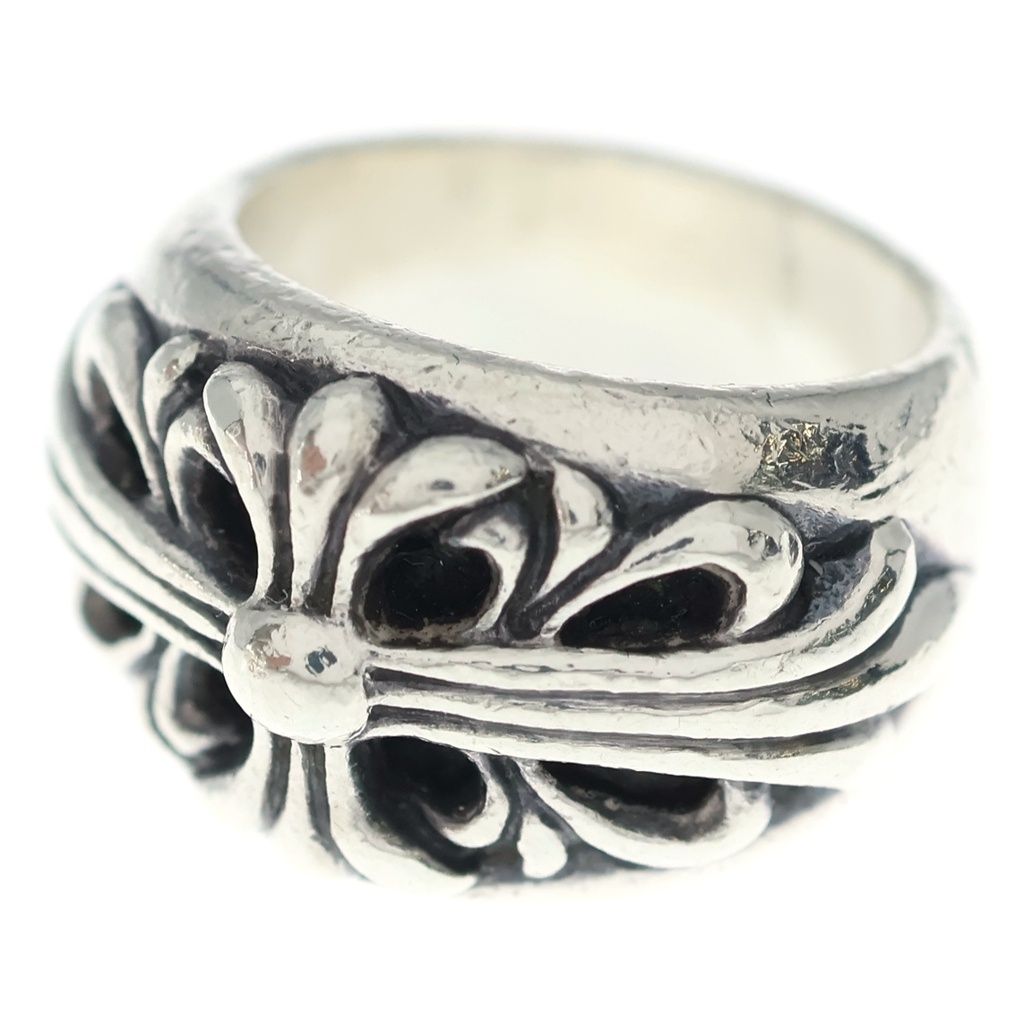 Chrome Hearts Flrl Crs Floral Cross Ring Silver