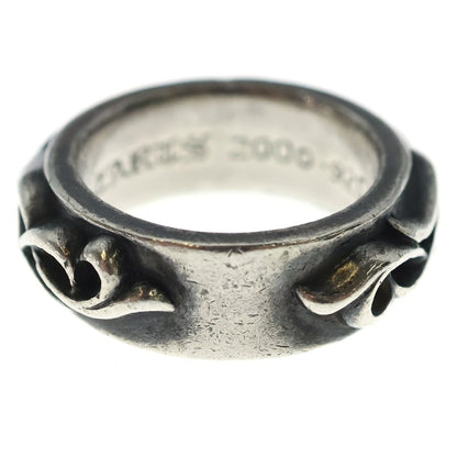 Chrome Hearts Dbl Narrow Vine Band Double Silver Ring — view 3