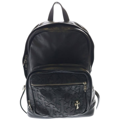 Chrome Hearts Grade Cemetery Cross Patch Leather Backpack Black