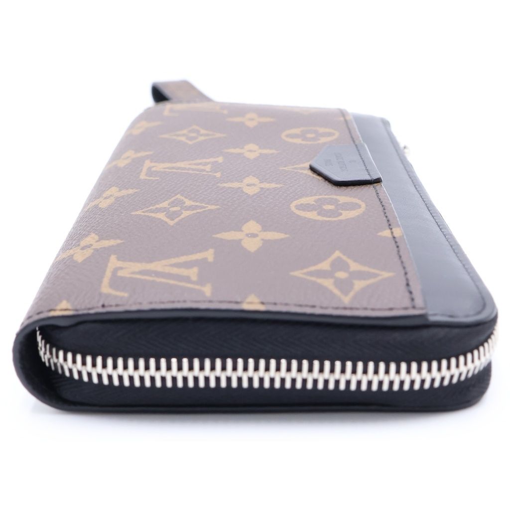 Louis Vuitton Monogram Macassar Zippy Dragonne Leather Wallet Silver Brown Black — view 3