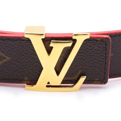 Louis Vuitton Monogram Ceinture LV Initial Belt Brown Red Leather Gold — view 4
