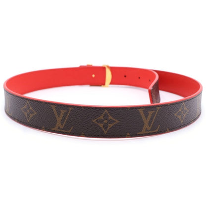 Louis Vuitton Monogram Ceinture LV Initial Belt Brown Red Leather Gold — view 2