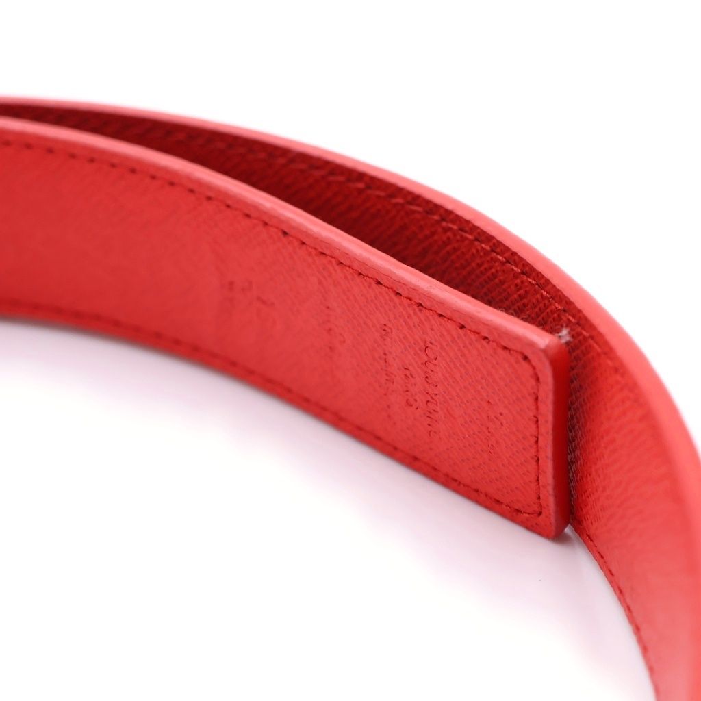 Louis Vuitton Monogram Ceinture LV Initial Belt Brown Red Leather Gold — view 5