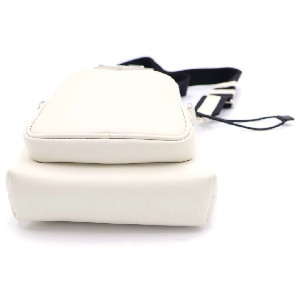 Prada Leather Phone Case Shoulder Bag Silver White — view 4