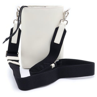 Prada Leather Phone Case Shoulder Bag Silver White — view 2