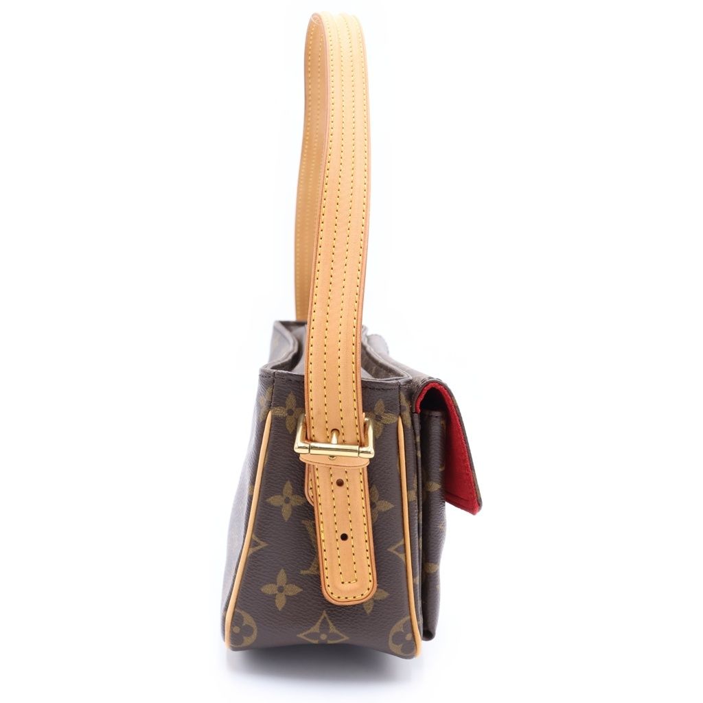 Louis Vuitton Monogram Viva Cite Shoulder Bag Brown Leather Gold — view 3