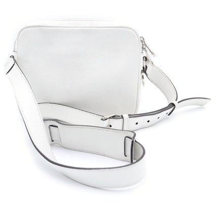 Gucci GG Supreme Cross Belt Bag White Leather Silver — view 2