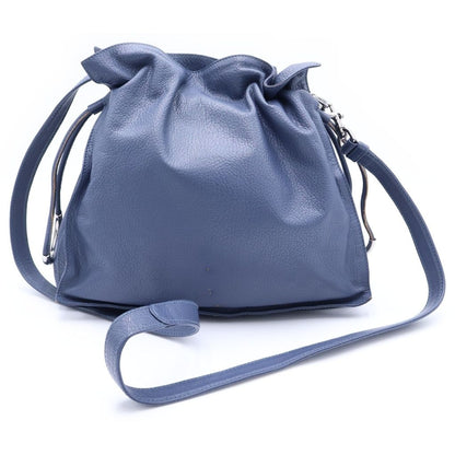 Loewe Flamenco Shoulder Bag Drawstring Light Blue Leather Silver — view 2
