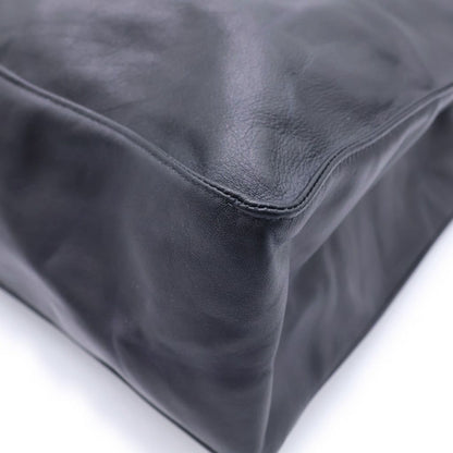 Chanel CC Logo Tote Black Leather — view 6