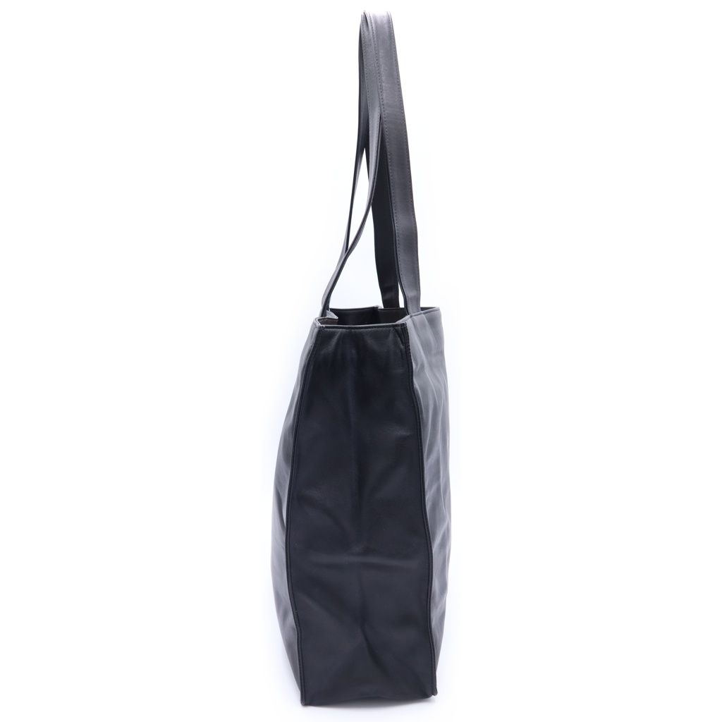 Chanel CC Logo Tote Black Leather — view 3