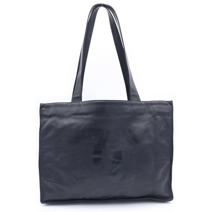 Chanel CC Logo Tote Black Leather