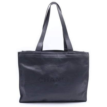 Chanel CC Logo Tote Black Leather — view 2
