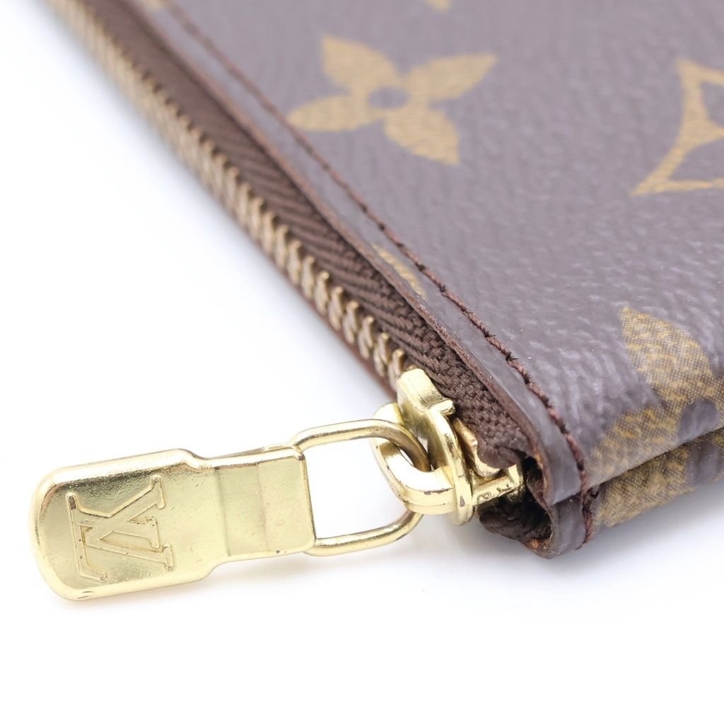 Louis Vuitton Monogram Pochette Cles Zip Coin Case Brown — view 6
