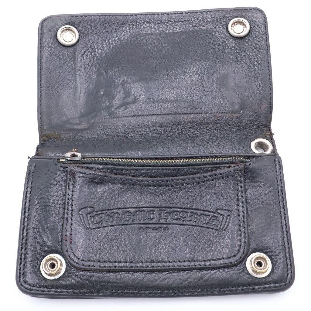 Chrome Hearts Cross Ball Button Leather Wallet Black — view 4