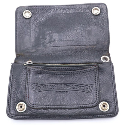Chrome Hearts Cross Ball Button Leather Wallet Black — view 4