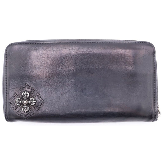 Chrome Hearts Rec Zip Filigree Plus Round Zip Wallet Black