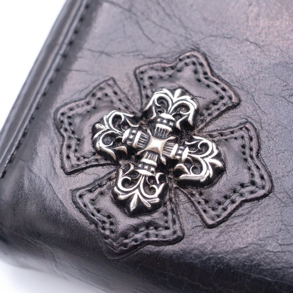 Chrome Hearts Rec Zip Filigree Plus Round Zip Wallet Black — view 6