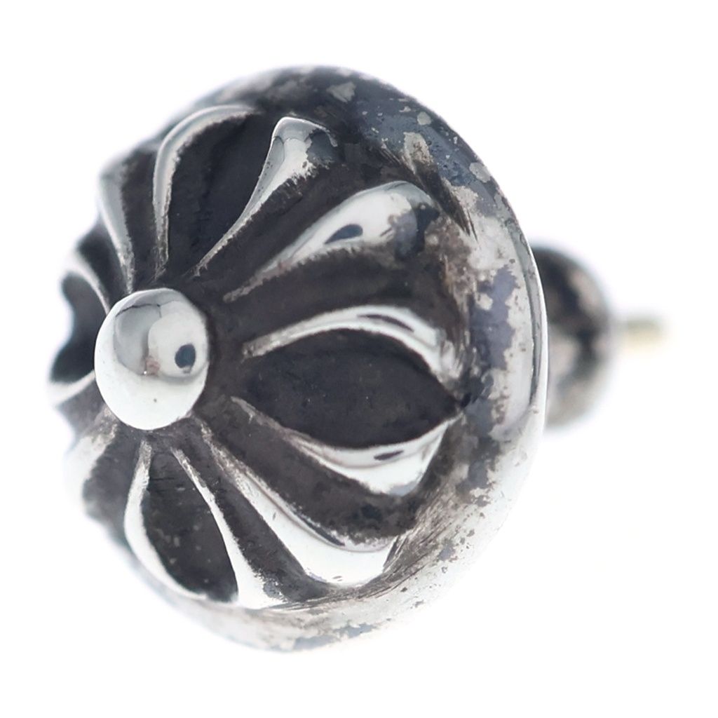 Chrome Hearts Stud Crsbll Cross Ball Earrings Silver