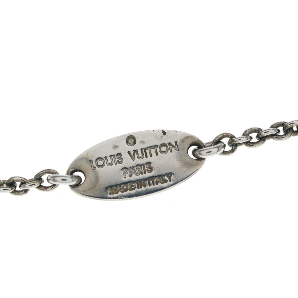 Louis Vuitton Essential LV Logo Motif Chain Necklace Silver — view 5