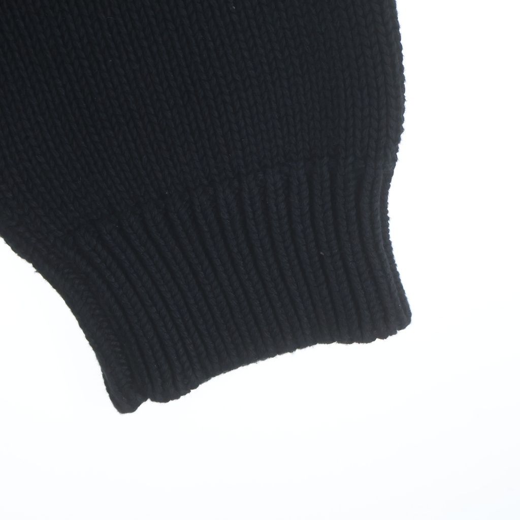 Balenciaga BB Logo Embroidery Crew Neck Knit Sweater Black — view 5