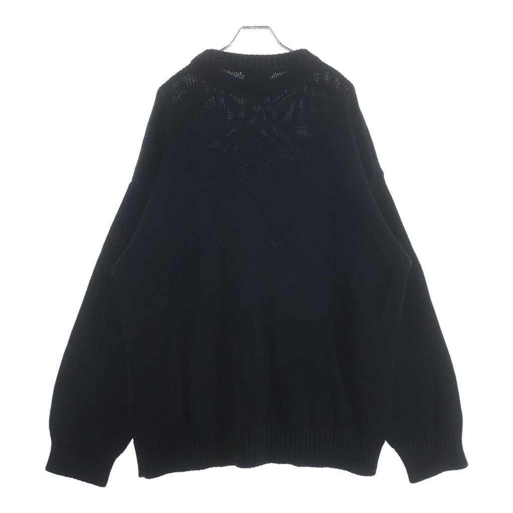 Balenciaga BB Logo Embroidery Crew Neck Knit Sweater Black — view 2