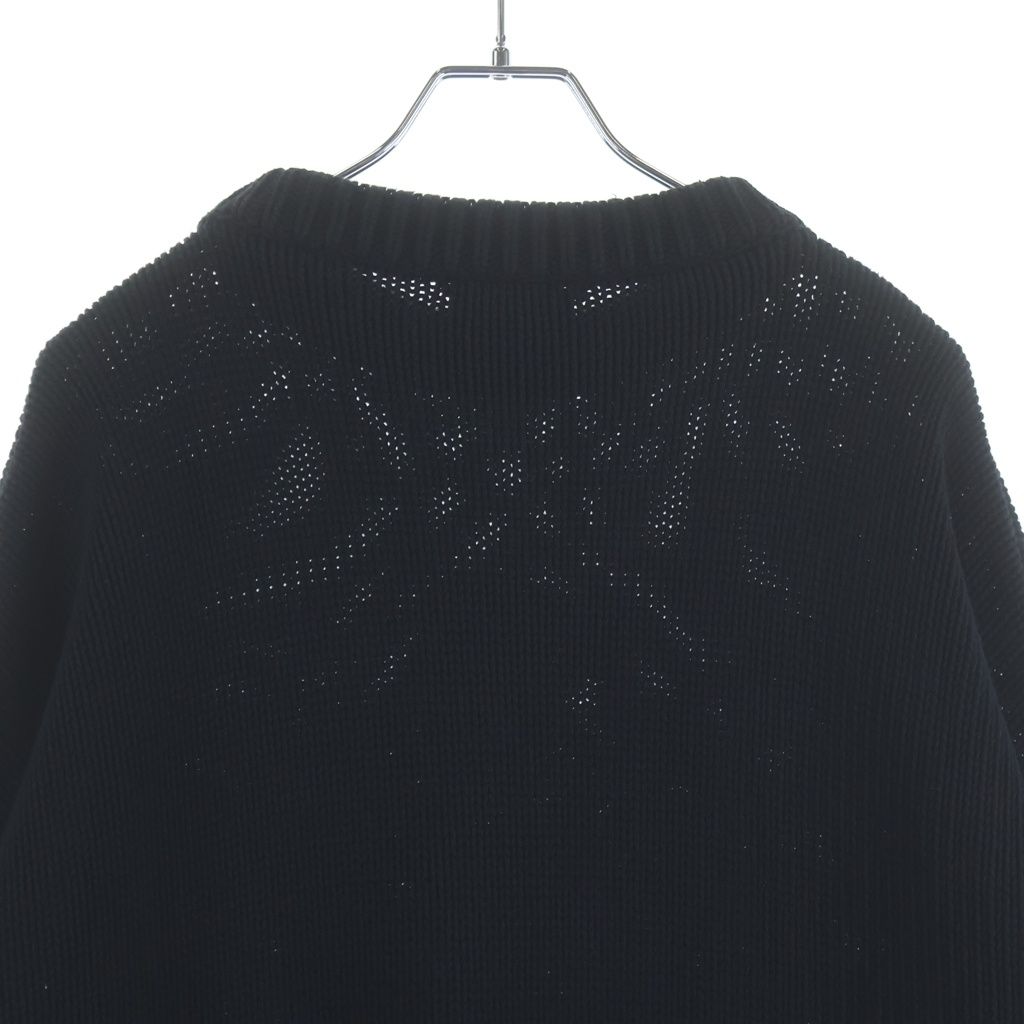 Balenciaga BB Logo Embroidery Crew Neck Knit Sweater Black — view 4