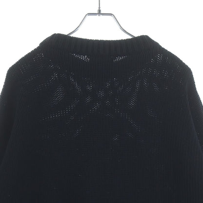 Balenciaga BB Logo Embroidery Crew Neck Knit Sweater Black — view 4