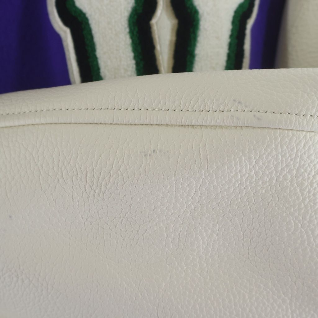 Louis Vuitton Multi Patch Mix Leather Varsity Jacket Mjy Purple White — view 5