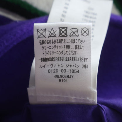 Louis Vuitton Multi Patch Mix Leather Varsity Jacket Mjy Purple White — view 8