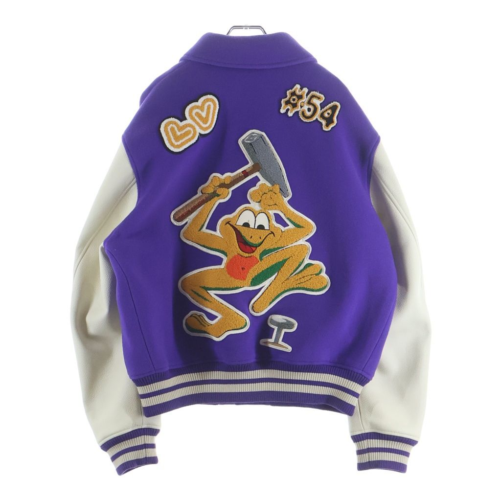 Louis Vuitton Multi Patch Mix Leather Varsity Jacket Mjy Purple White — view 2