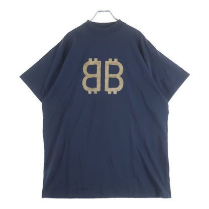 Balenciaga BB Crypto Logo Print Big Silhouette Crew Neck Short Sleeve T-Shirt