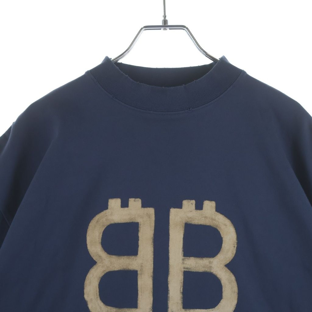 Balenciaga BB Crypto Logo Print Big Silhouette Crew Neck Short Sleeve T-Shirt — view 3