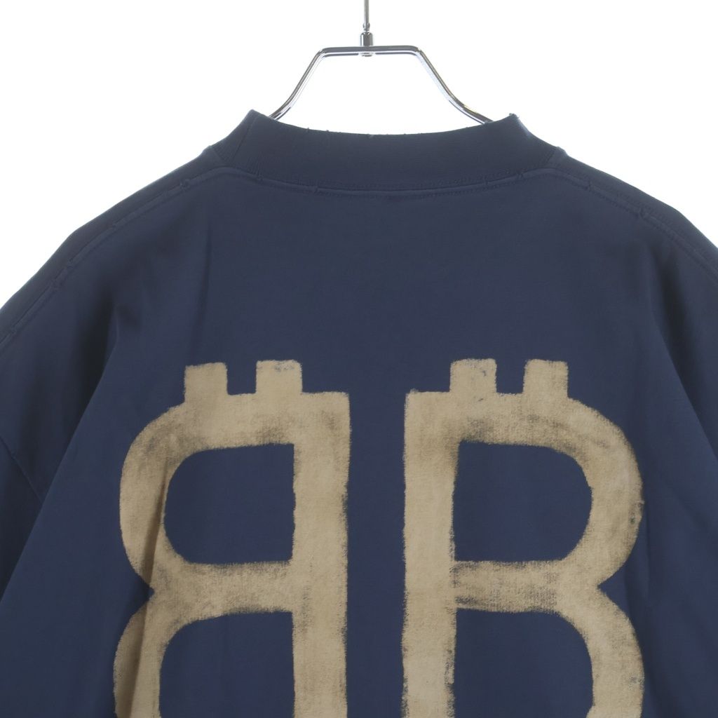 Balenciaga BB Crypto Logo Print Big Silhouette Crew Neck Short Sleeve T-Shirt — view 4