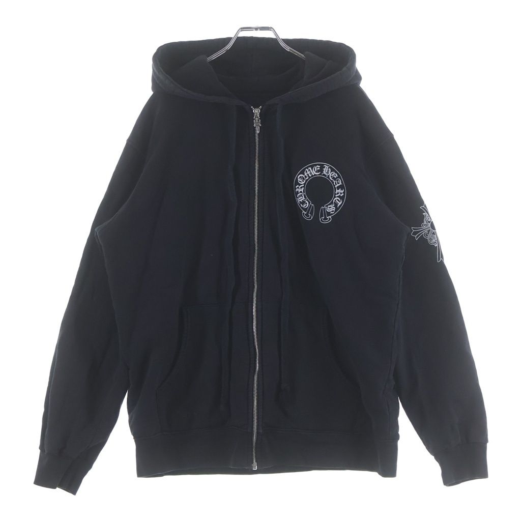 Chrome Hearts Mede in Holliywood 3 Icon Pullover Hoodie 3 Zip Black — view 2