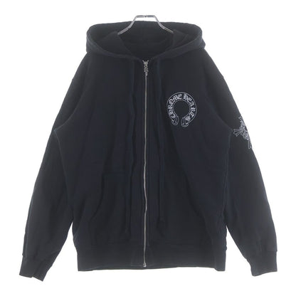 Chrome Hearts Mede in Holliywood 3 Icon Pullover Hoodie 3 Zip Black — view 2
