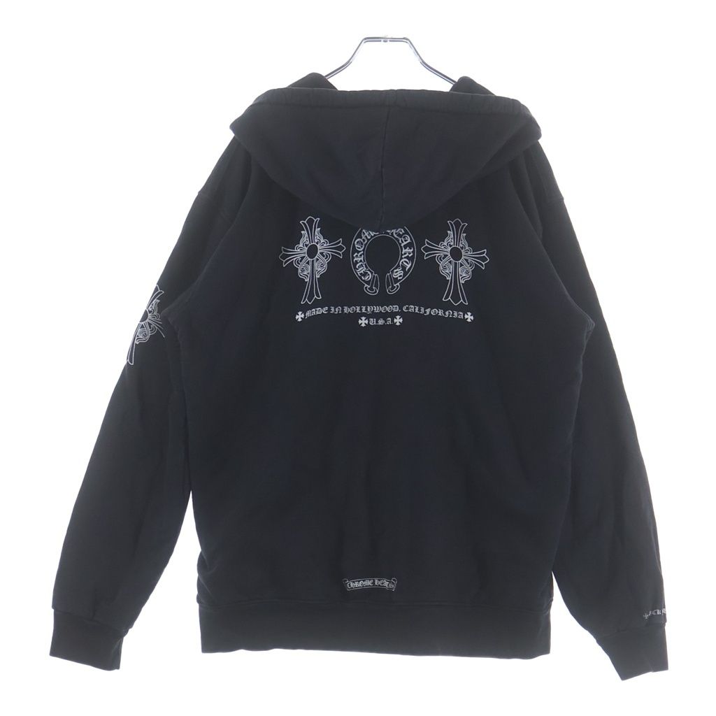 Chrome Hearts Mede in Holliywood 3 Icon Pullover Hoodie 3 Zip Black