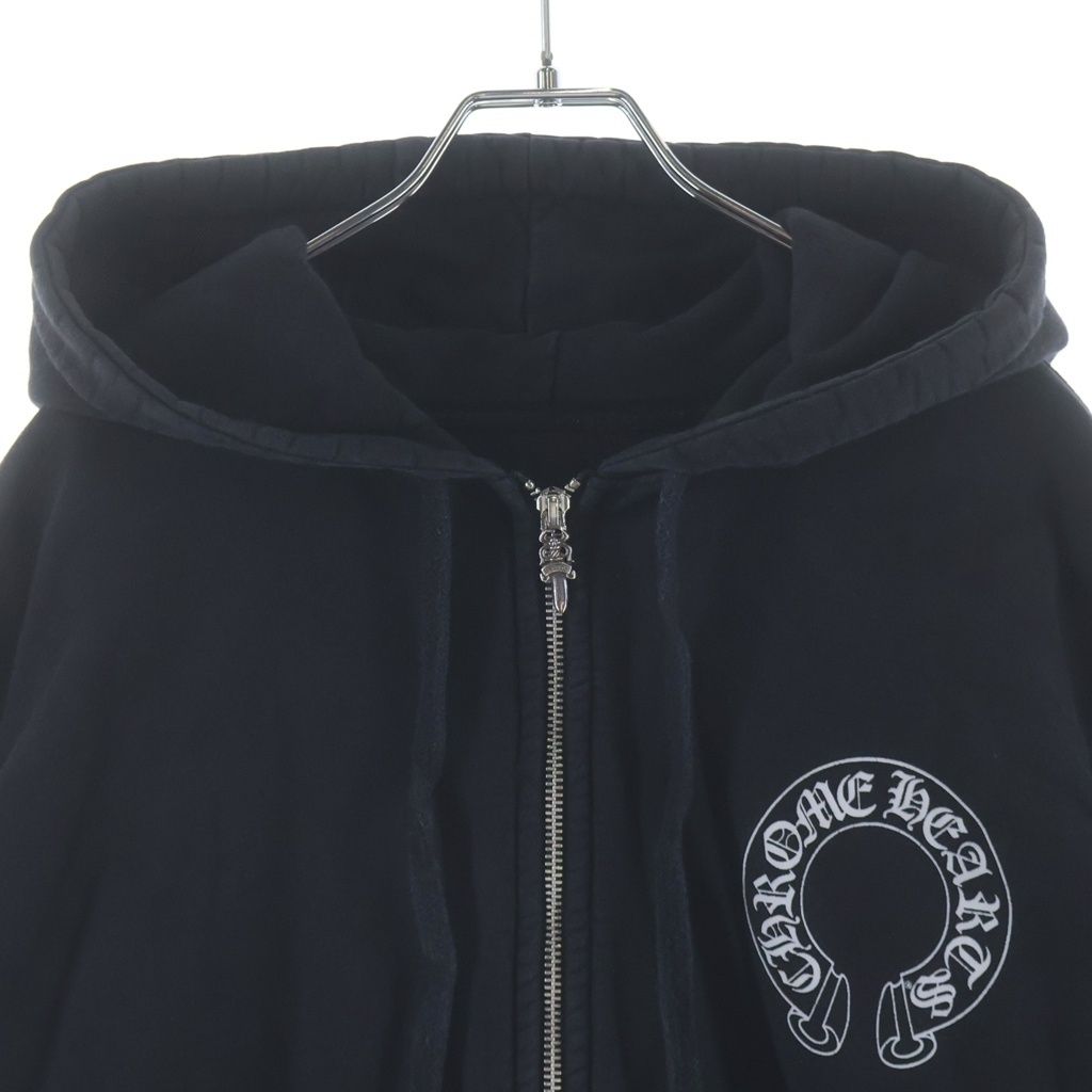 Chrome Hearts Mede in Holliywood 3 Icon Pullover Hoodie 3 Zip Black — view 3