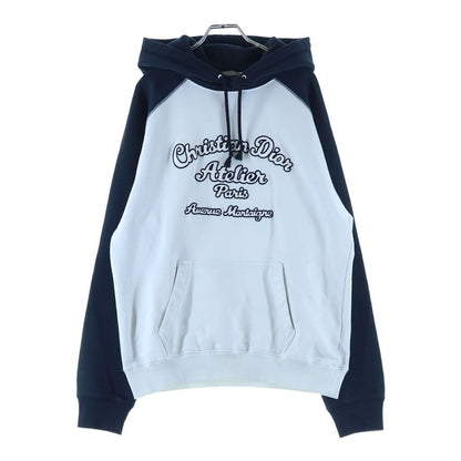 Dior Logo Embroidery Pullover Hoodie White Black