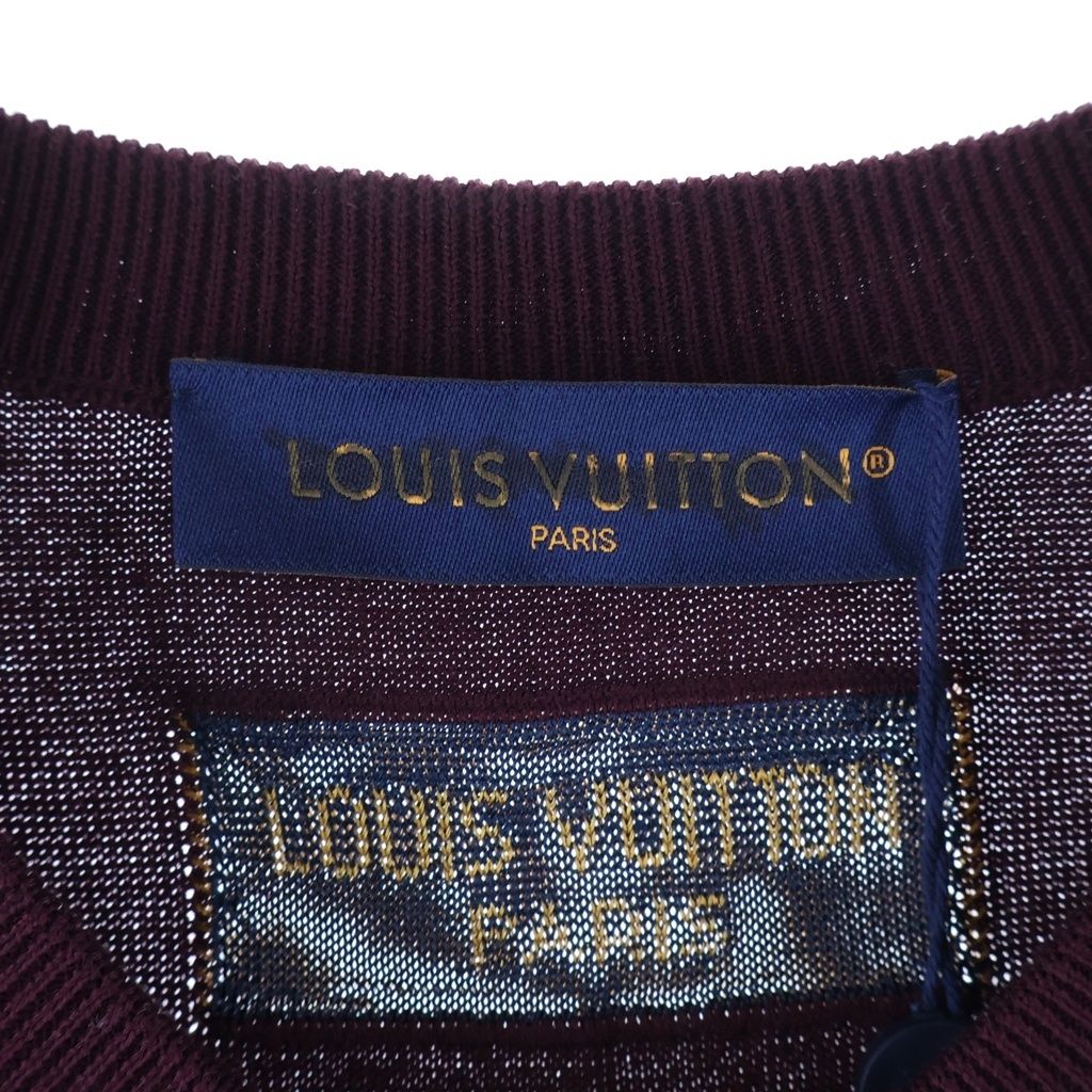 Louis Vuitton Short Sleeve Intarsia Knit Bordeaux Sweater — view 6