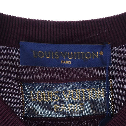 Louis Vuitton Short Sleeve Intarsia Knit Bordeaux Sweater — view 6